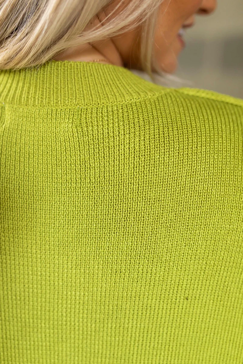 Ready Or Not Sweater In Lime - Image 4