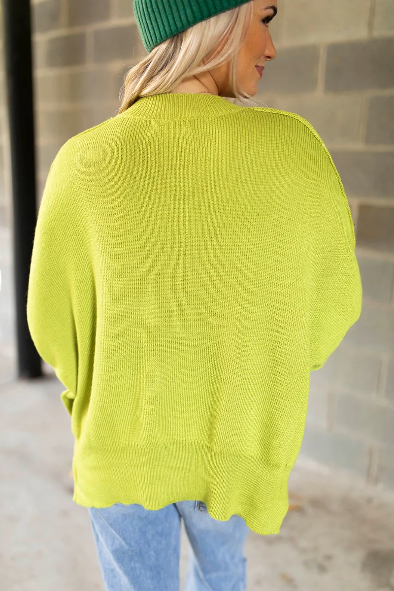 Ready Or Not Sweater In Lime - Image 5
