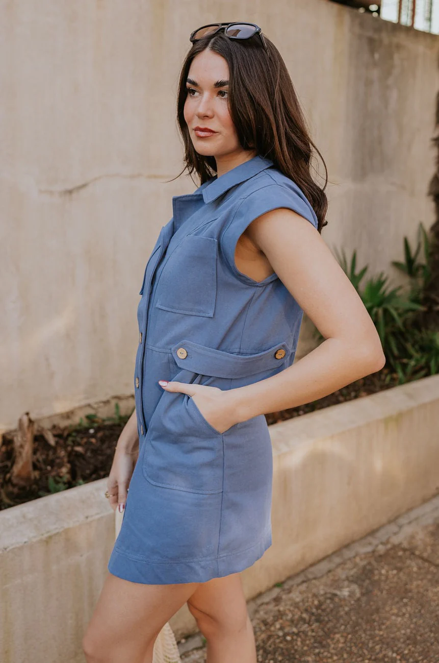Rebecca Blue Denim Sleeveless Dress - Image 3