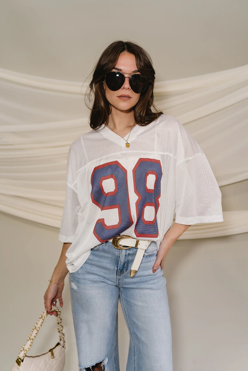 Rhea 98 White Jersey Top