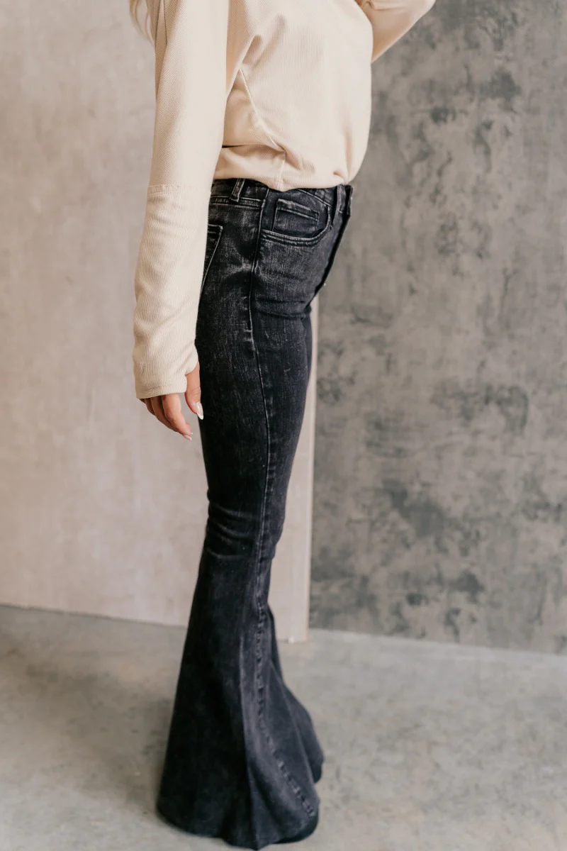 Rooted Denim: Kamila Black Flare Jeans - Image 2