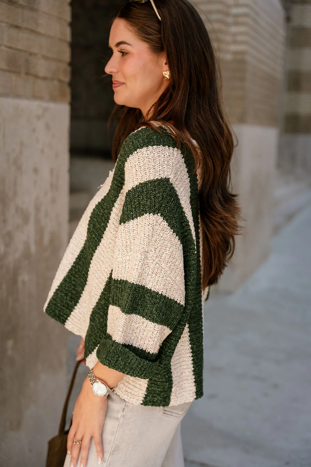 Rosa Green & Cream Stripe Knit Sweater - Image 5