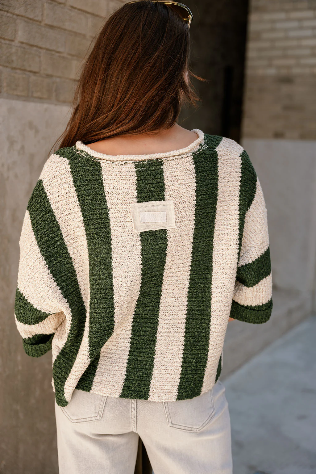 Rosa Green & Cream Stripe Knit Sweater - Image 6