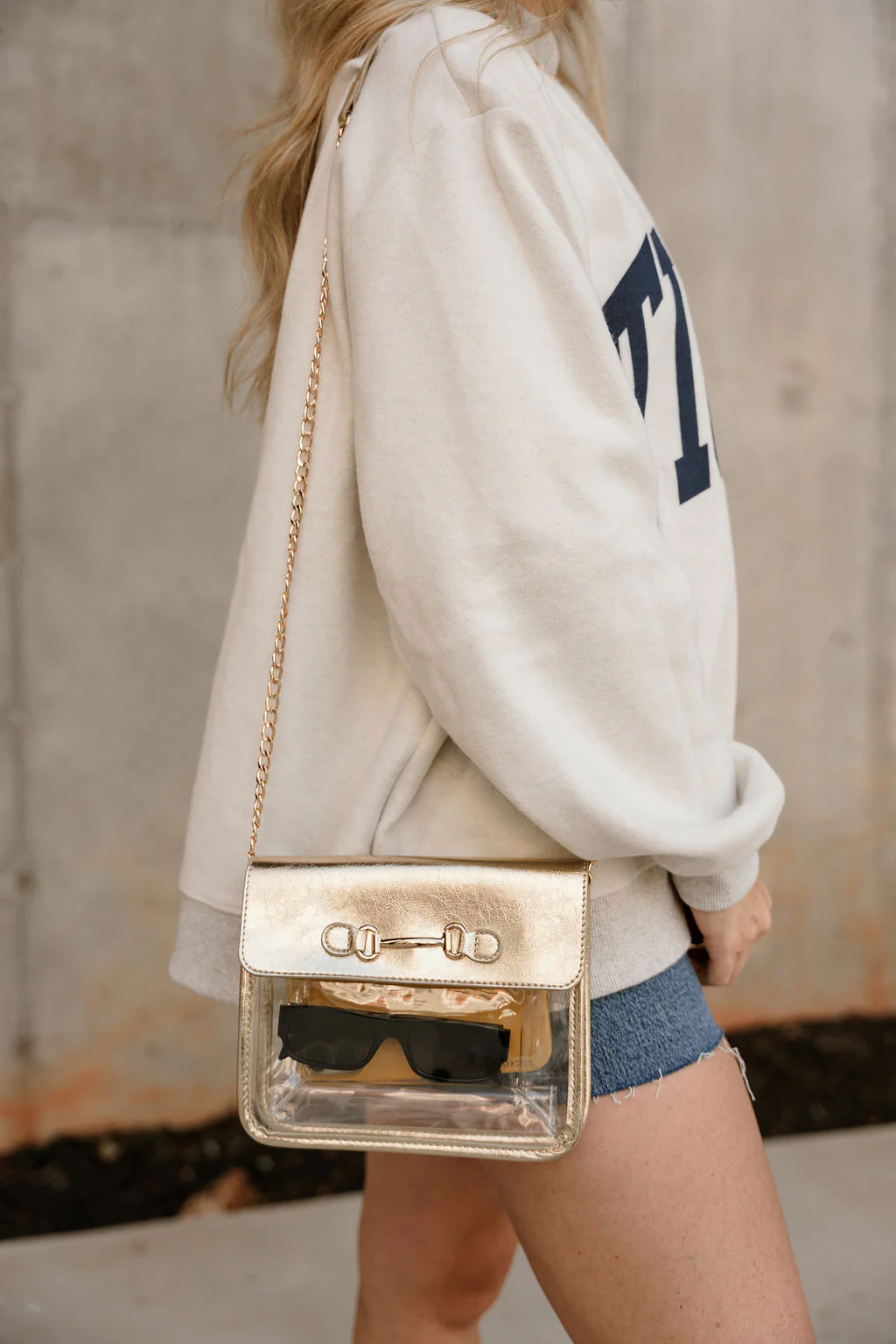 Rowan Clear & Gold Purse