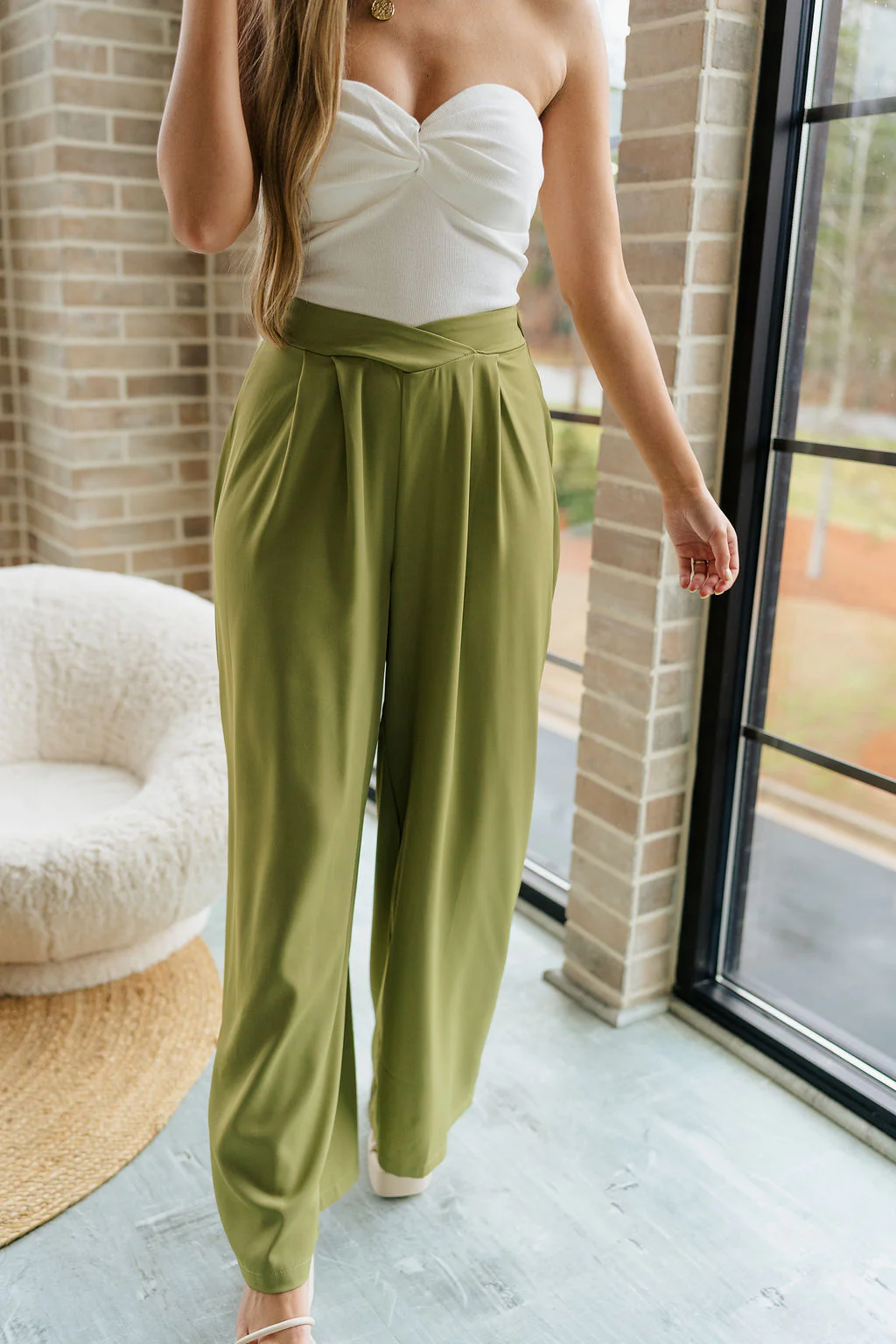 Rowan Olive Wide Leg Pants - Image 3