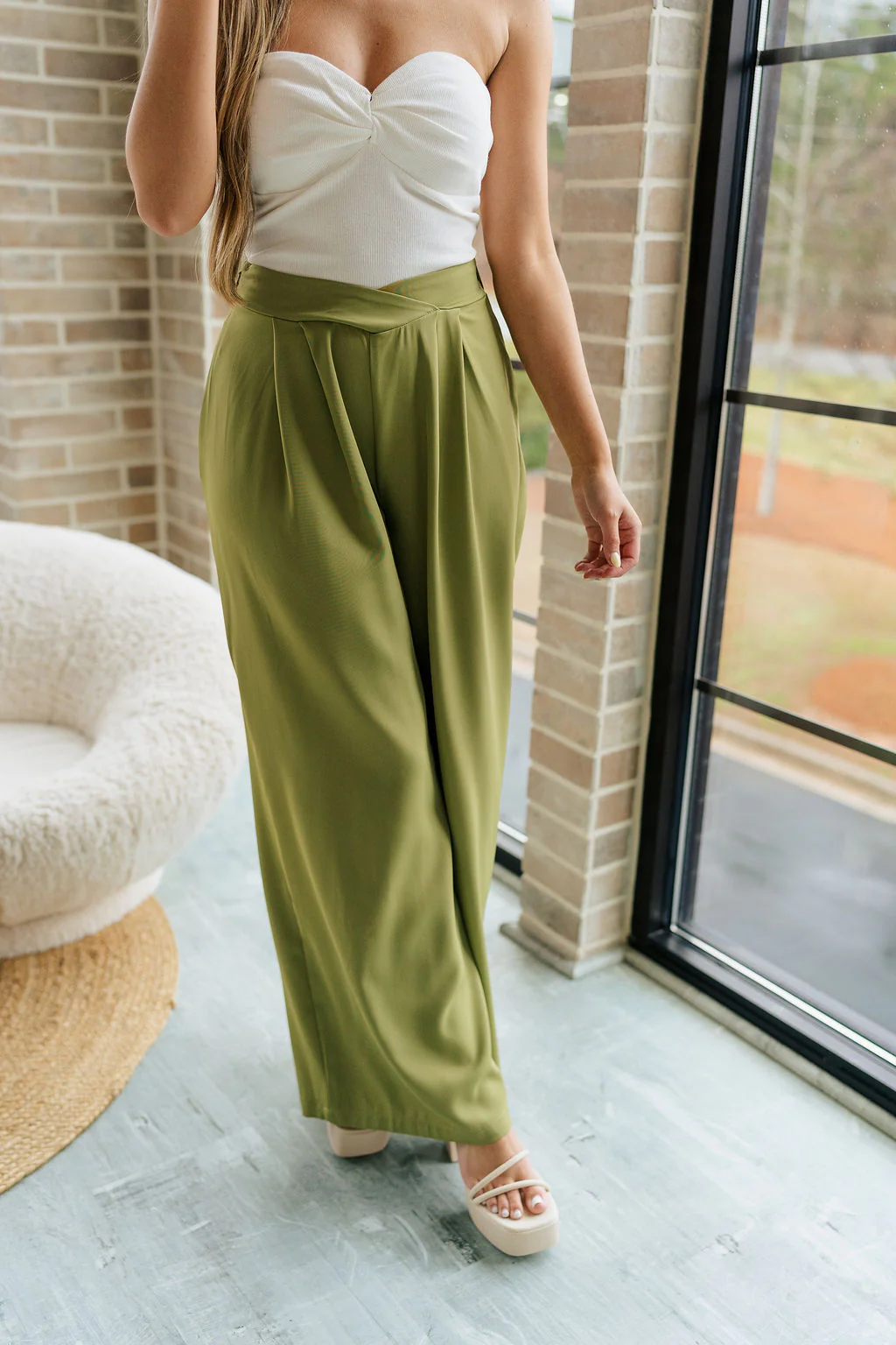 Rowan Olive Wide Leg Pants - Image 6