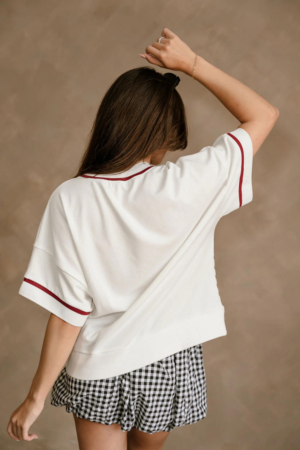 Rowan White & Dark Red "A" Top - Image 10