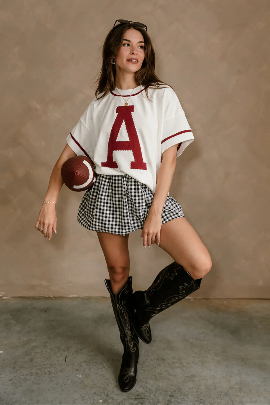 Rowan White & Dark Red "A" Top - Image 3