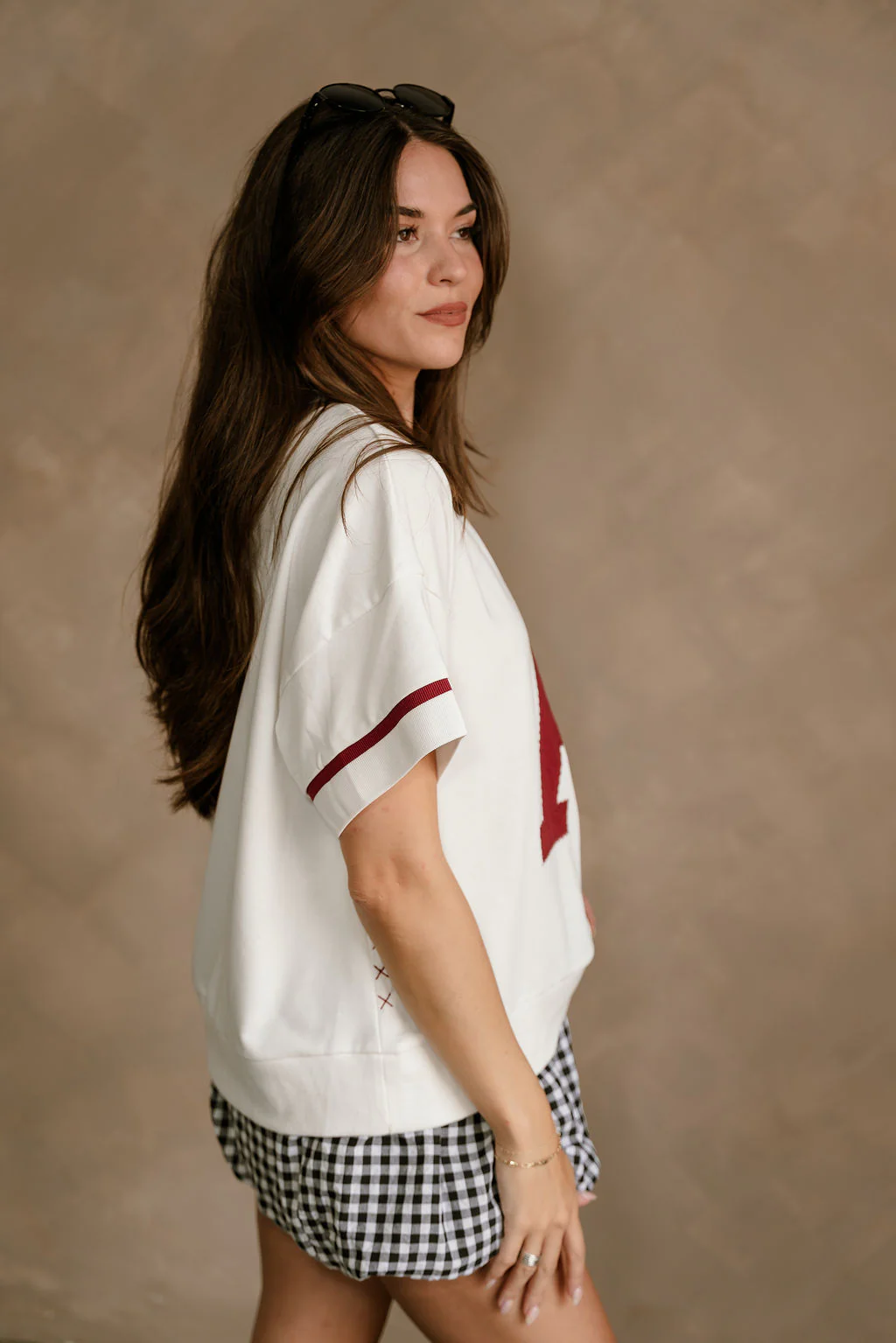 Rowan White & Dark Red "A" Top - Image 8