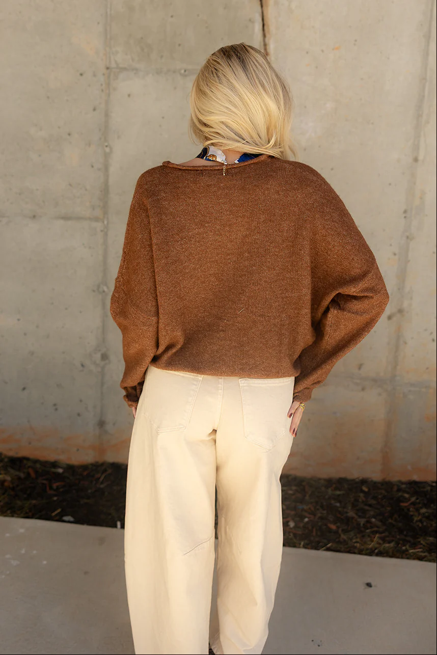 Rowyn Brown Button-Up Knit Cardigan - Image 4