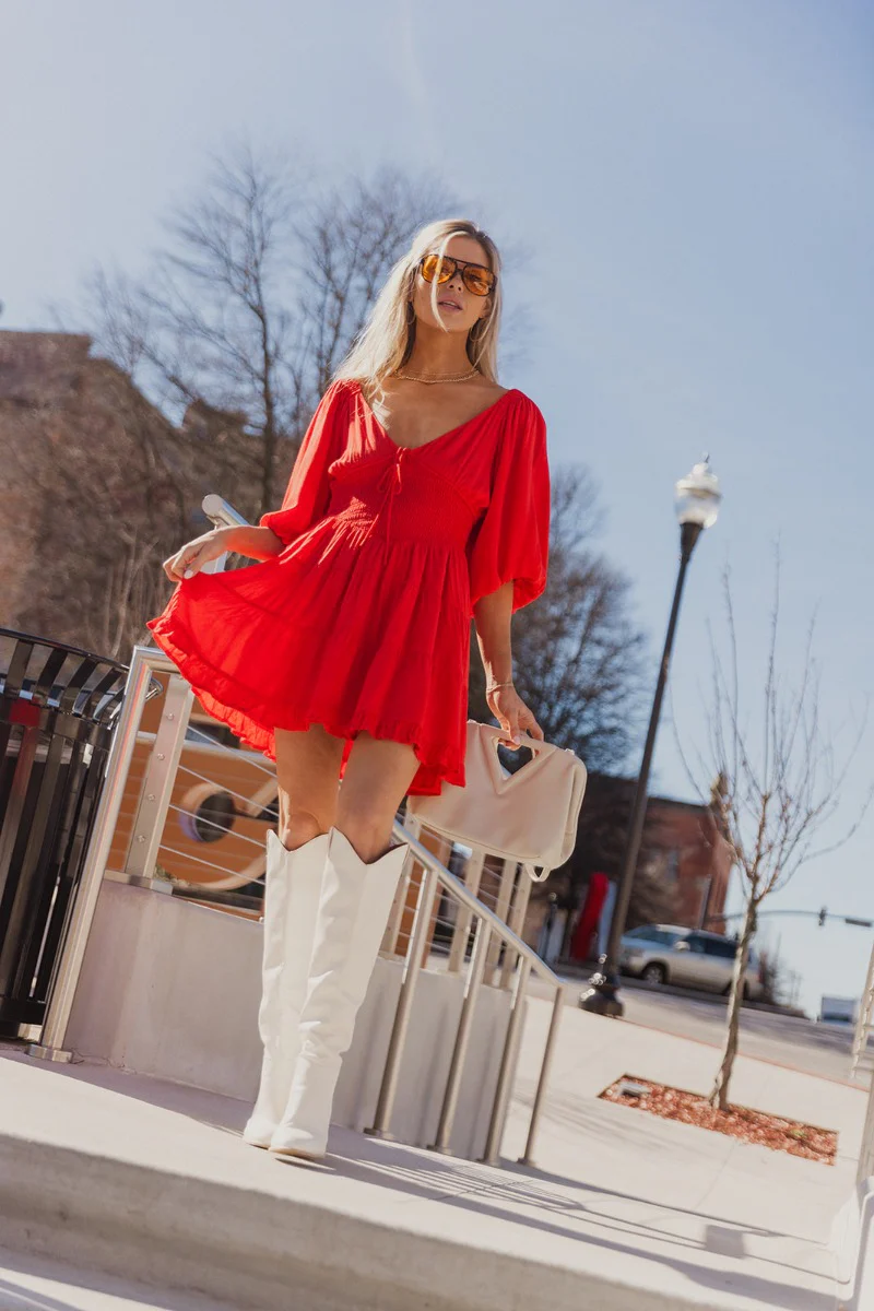 Rowyn Red Short Sleeve Dress - Image 2
