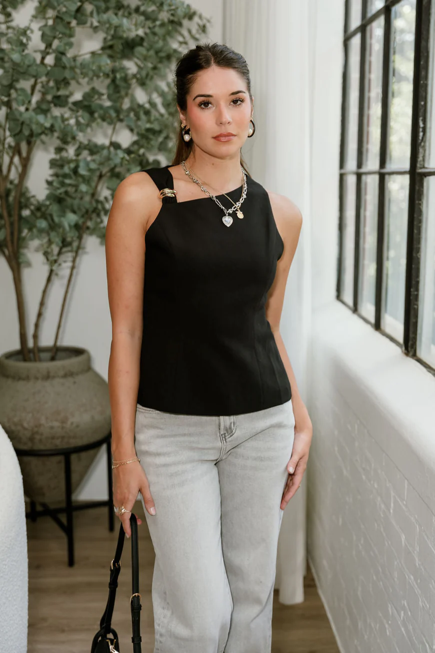 Roxie Black Gold Medallion Tank Top - Image 3