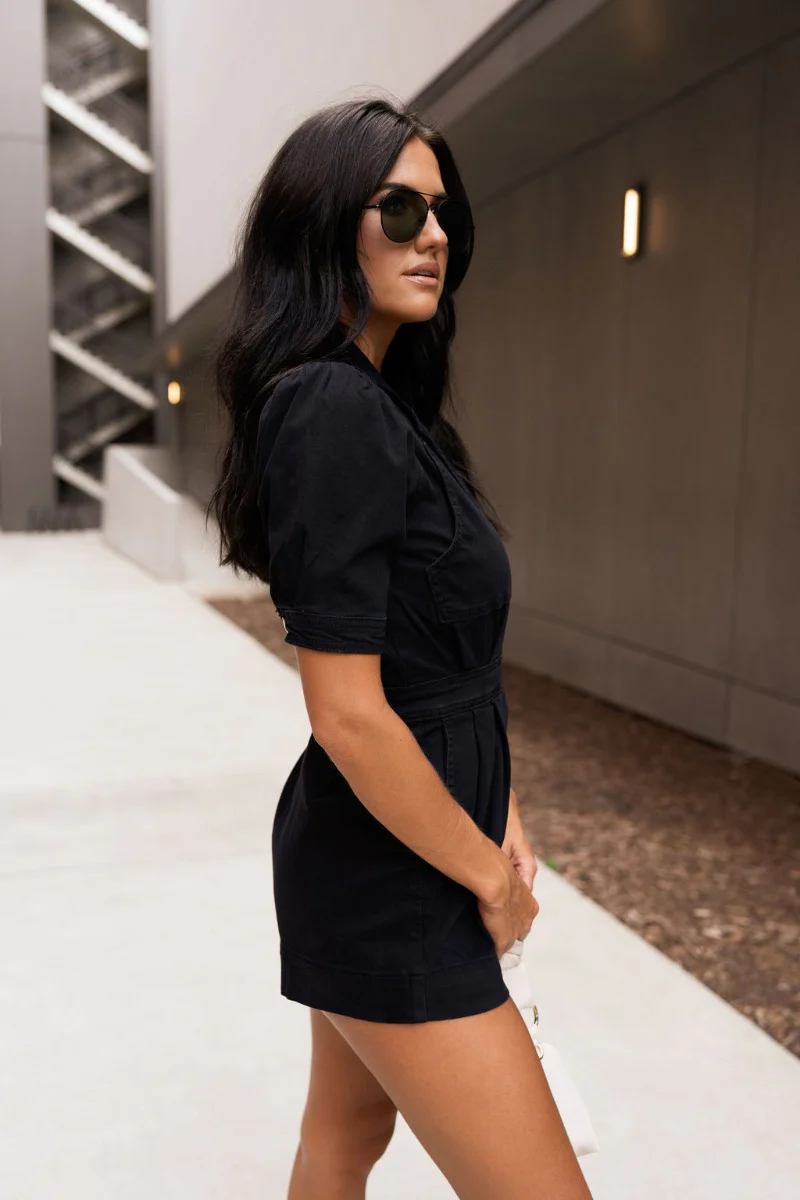 Running The Show Denim Romper - Image 5