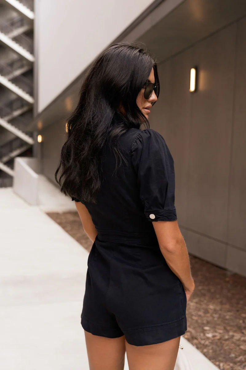 Running The Show Denim Romper - Image 7