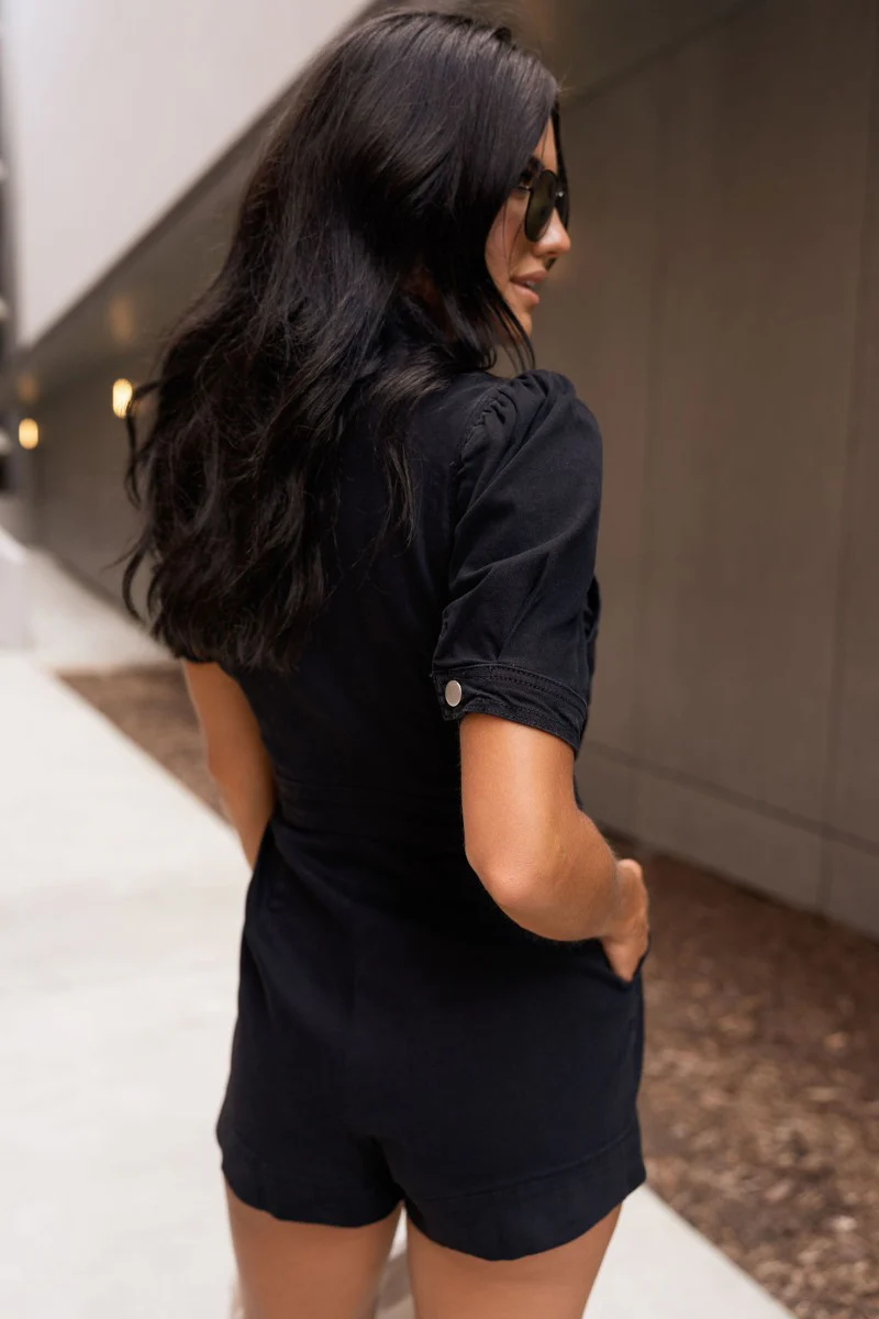 Running The Show Denim Romper - Image 8