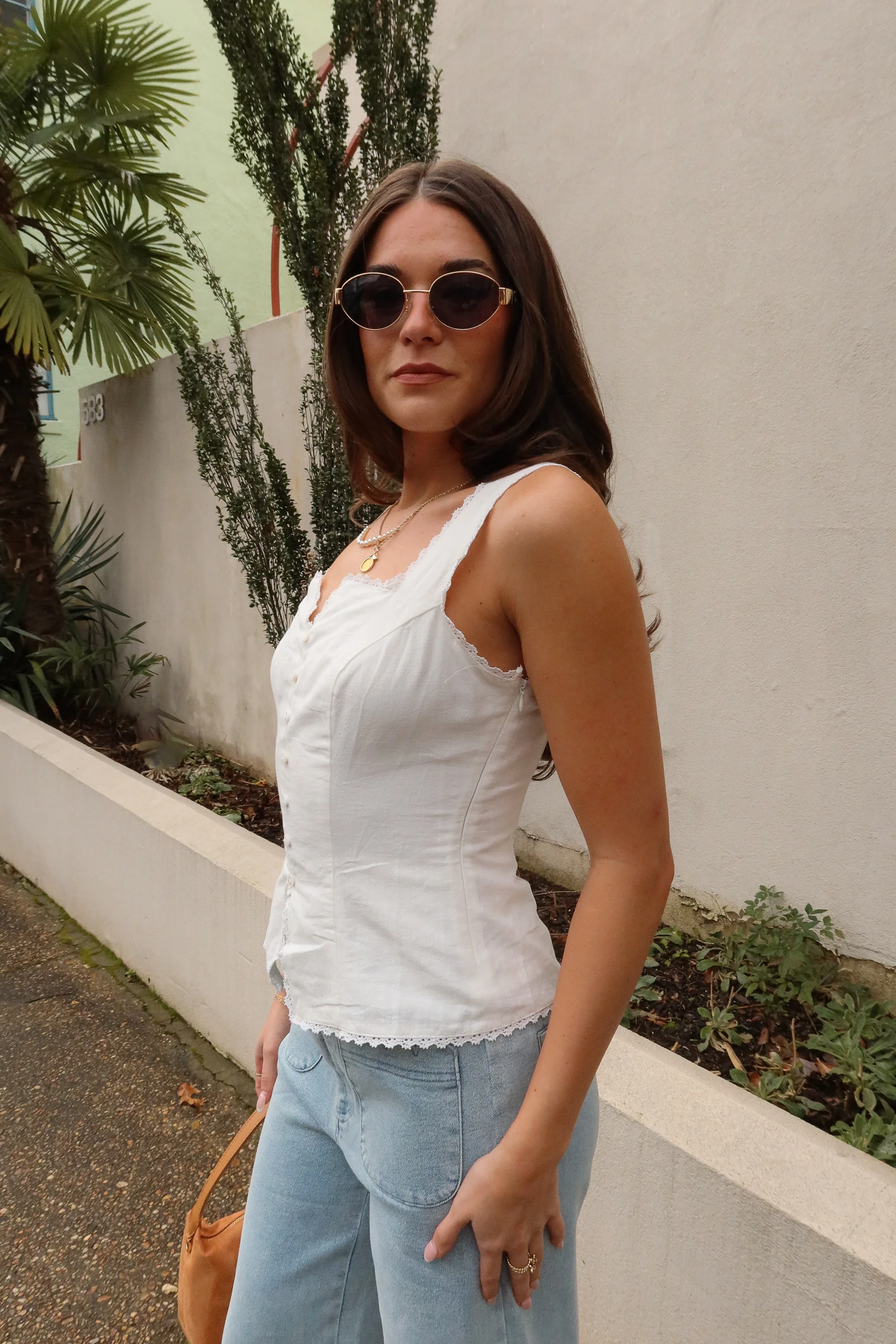 Rylee White Split Hem Tank Top - Image 5