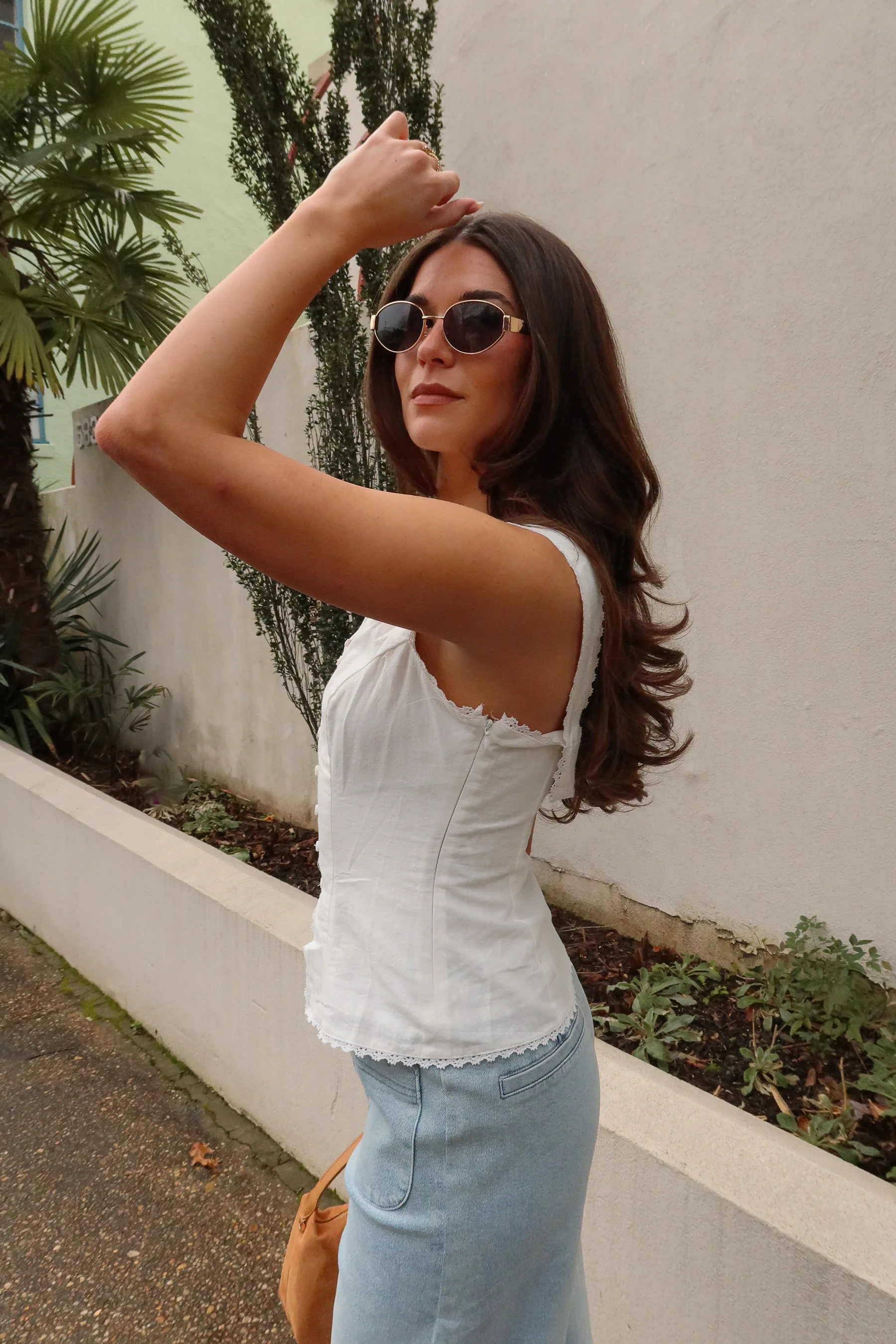 Rylee White Split Hem Tank Top - Image 6