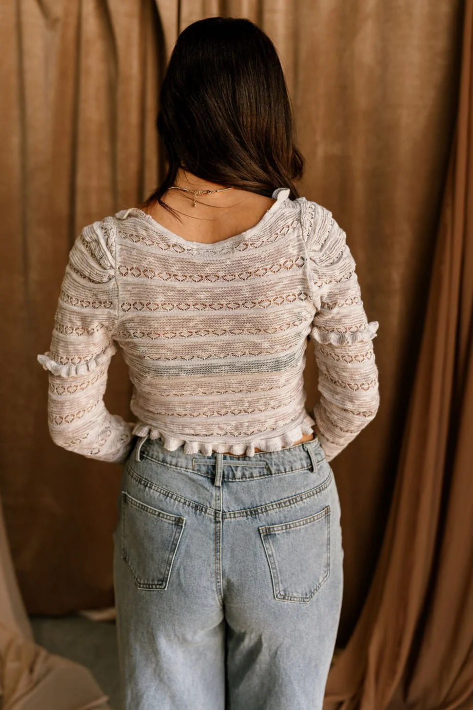 Stevie Ruffle Knit Long Sleeve Cardigan - Image 6