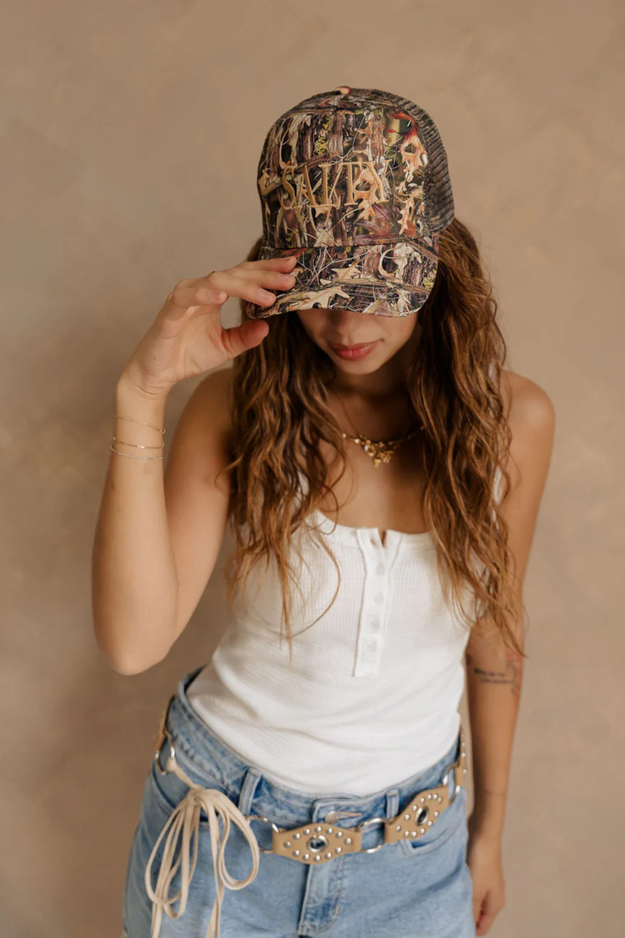 Salty Gold & Camo Adjustable Trucker Hat - Image 3
