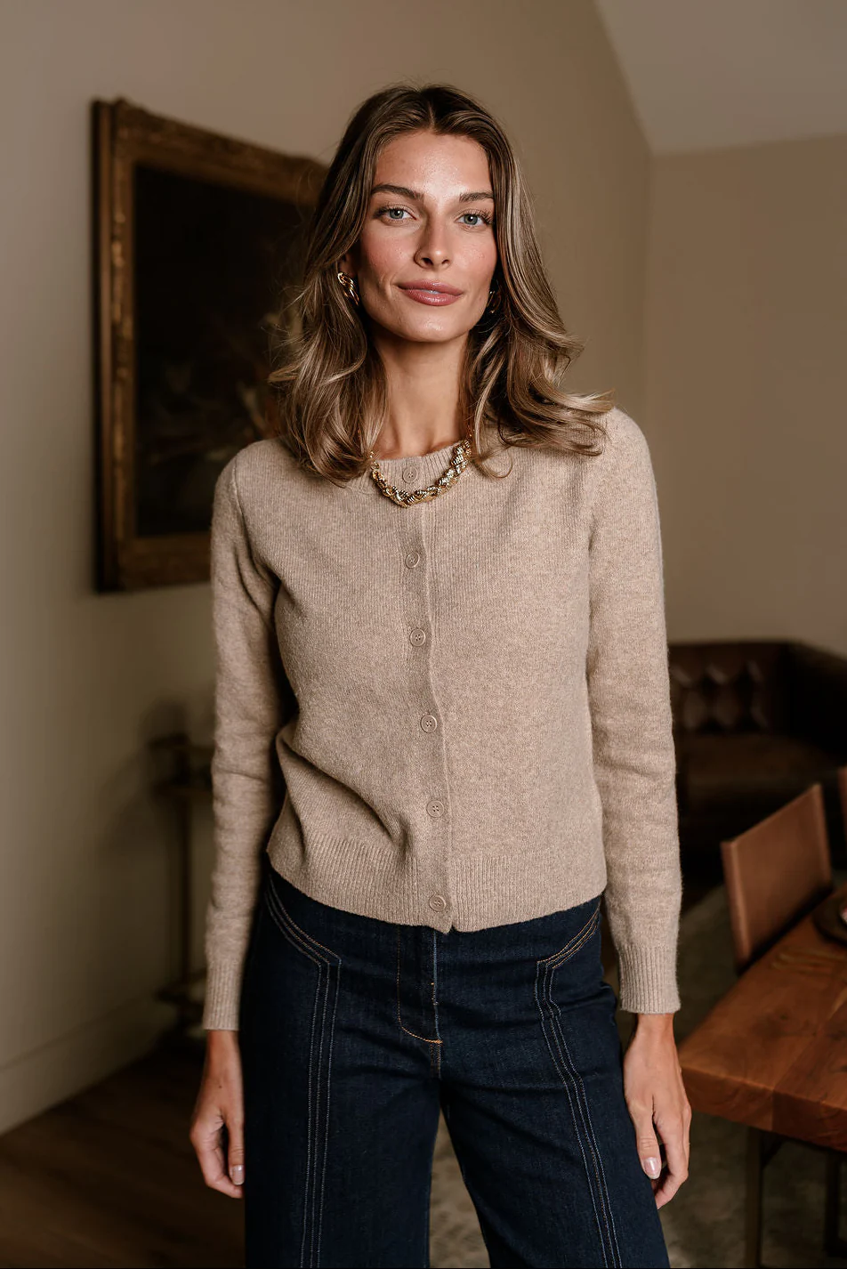 Sami Khaki Button Up Cardigan - Image 4