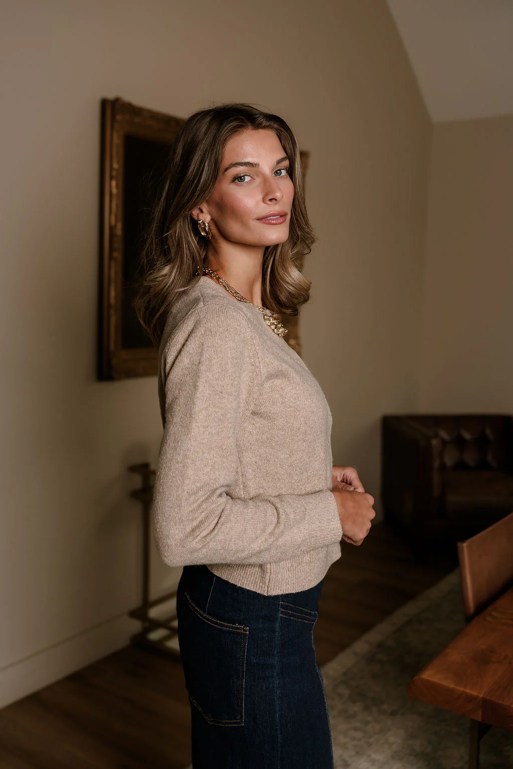 Sami Khaki Button Up Cardigan - Image 7