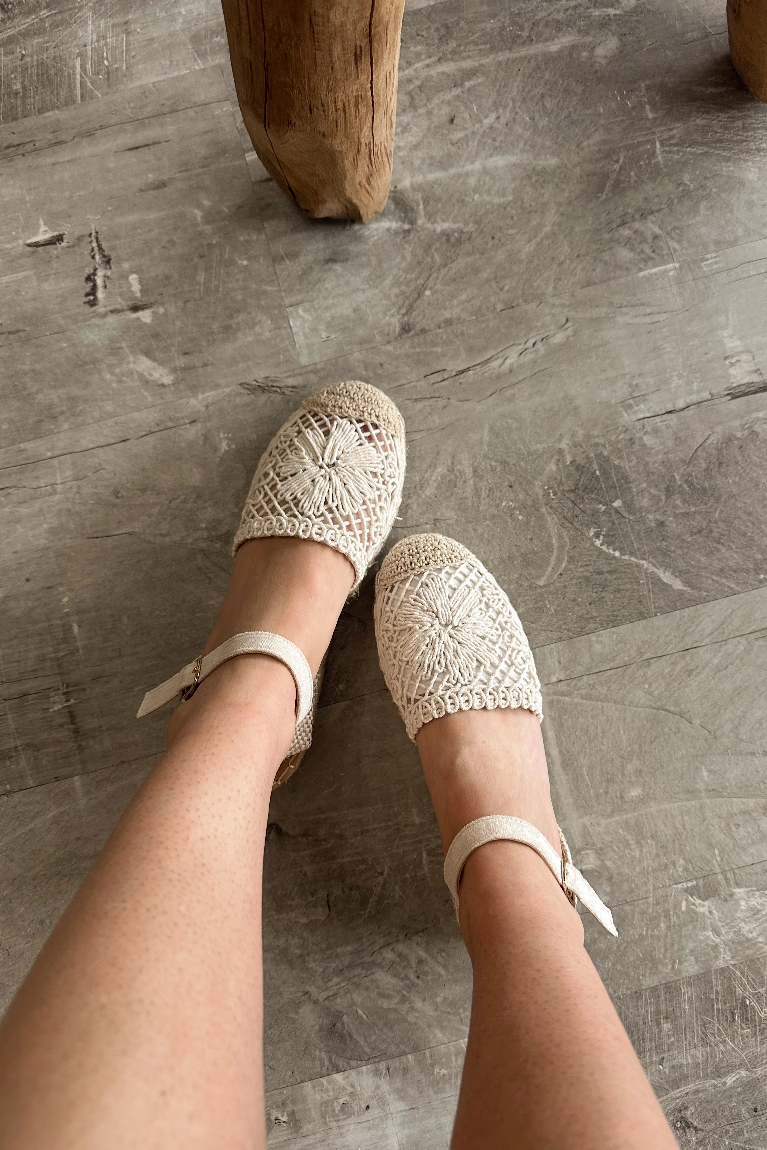 Santorini Ivory Woven & Espadrille Flat - Image 2