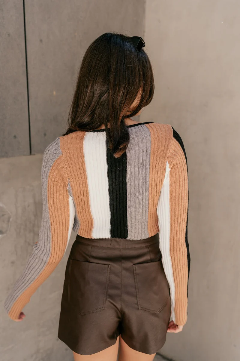 Savannah Dark Brown Faux Leather Skort - Image 11