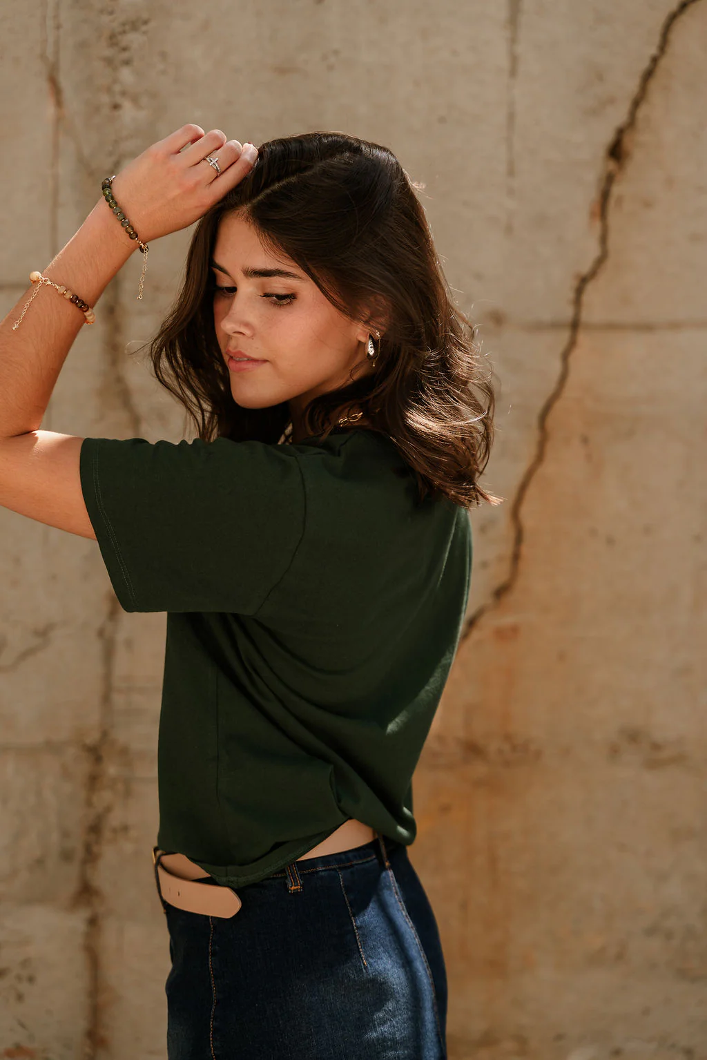 Sawyer Dark Green Short Sleeve Top - Image 10