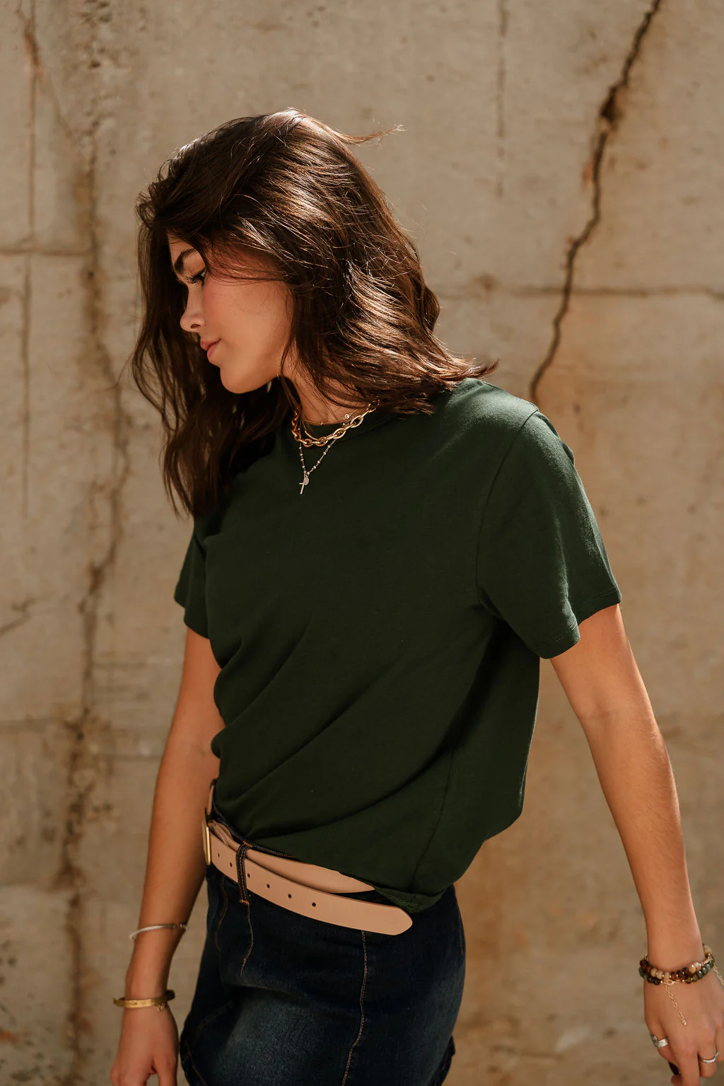 Sawyer Dark Green Short Sleeve Top - Image 3