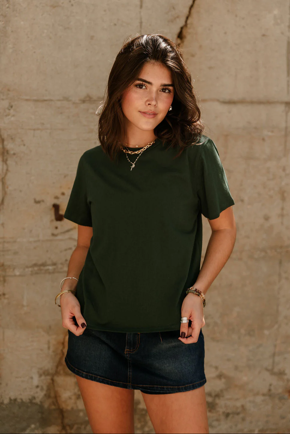 Sawyer Dark Green Short Sleeve Top - Image 5
