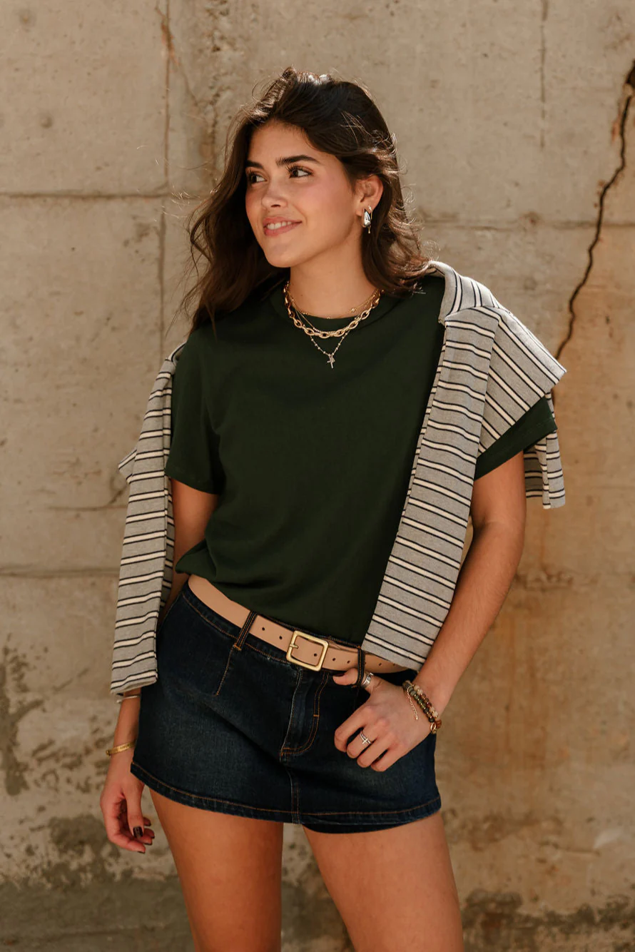 Sawyer Dark Green Short Sleeve Top - Image 6