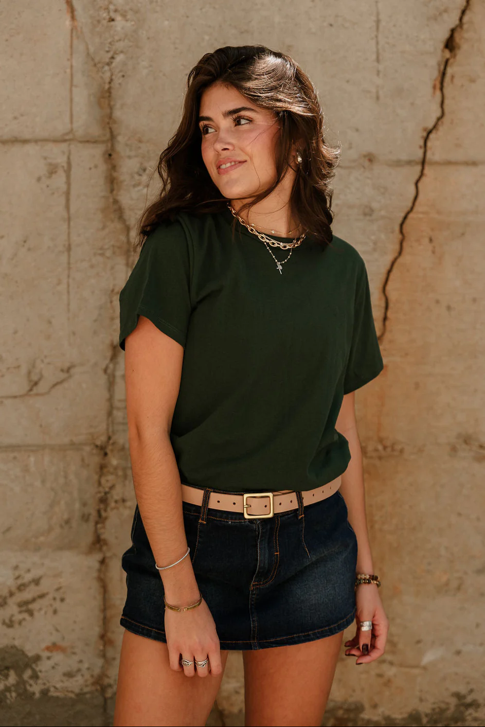 Sawyer Dark Green Short Sleeve Top - Image 8