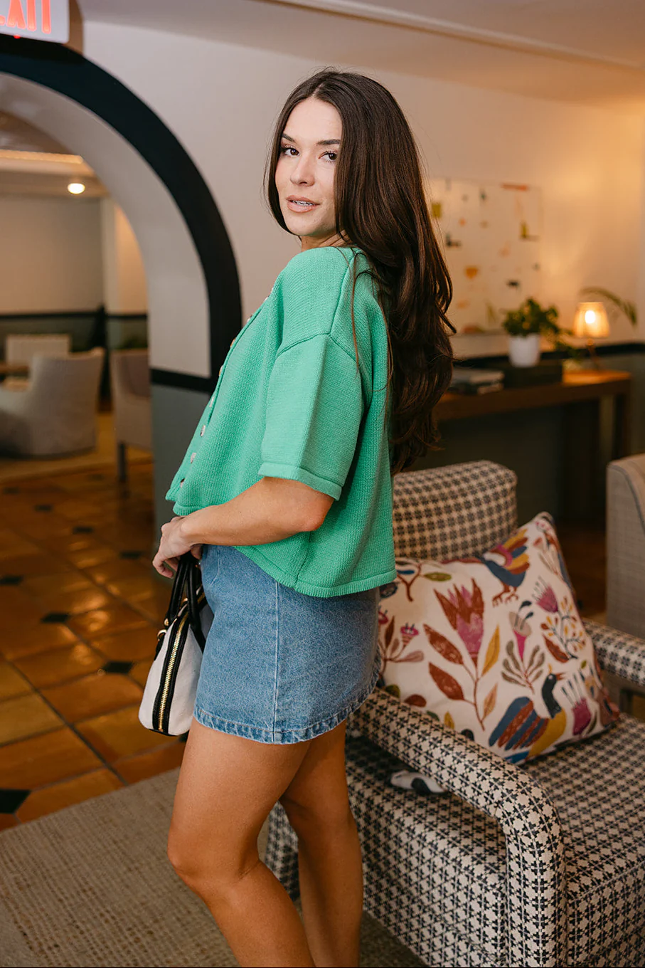 Sawyer Green Short Sleeve Cardigan - Image 3