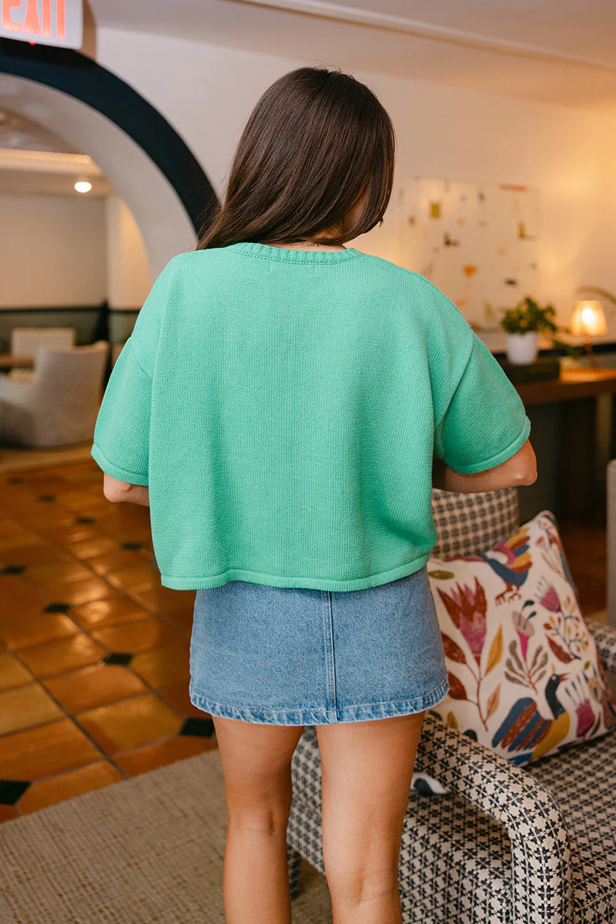 Sawyer Green Short Sleeve Cardigan - Image 4