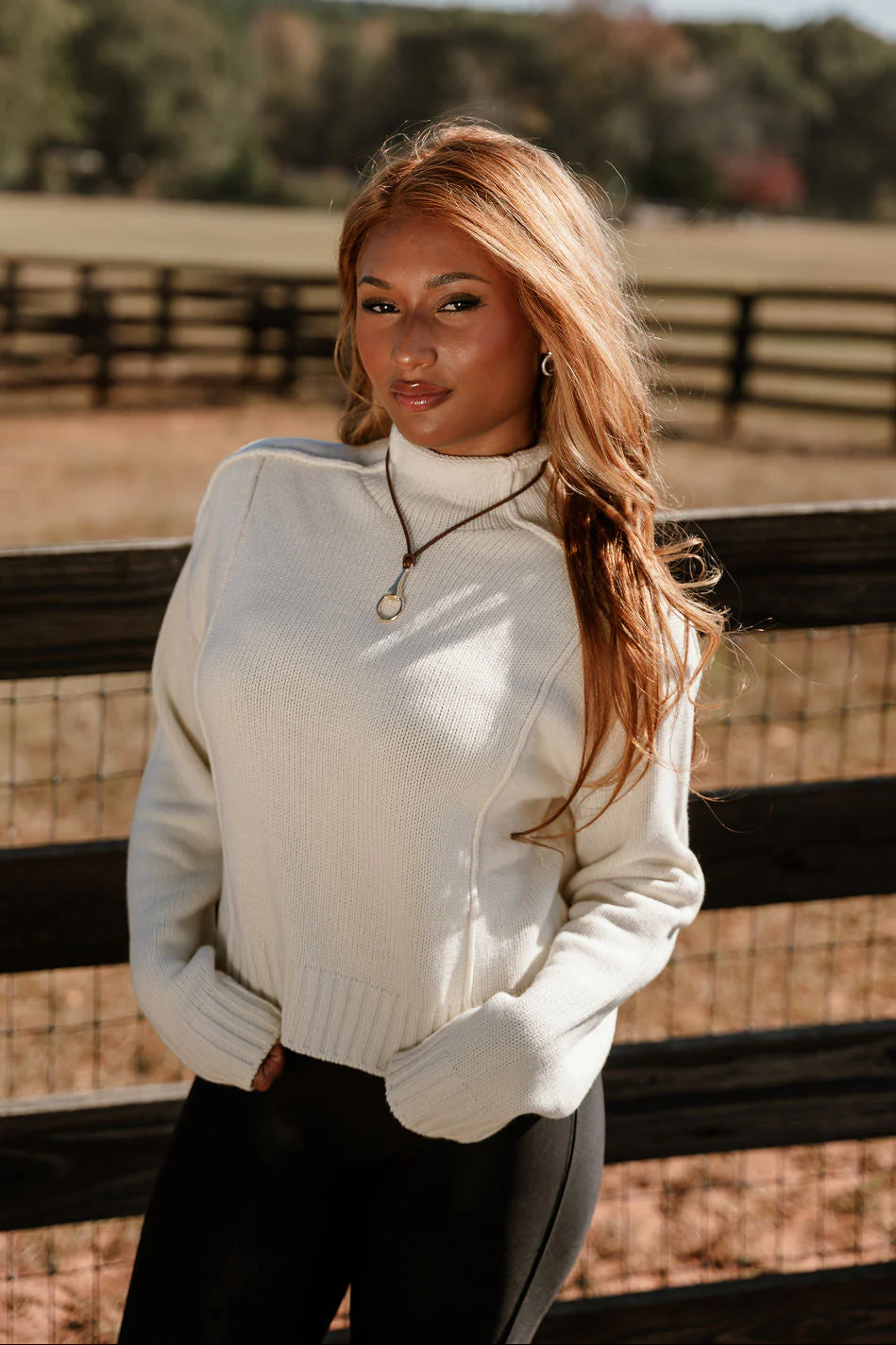 Selah Cream Mock Neck Knit Sweater - Image 4
