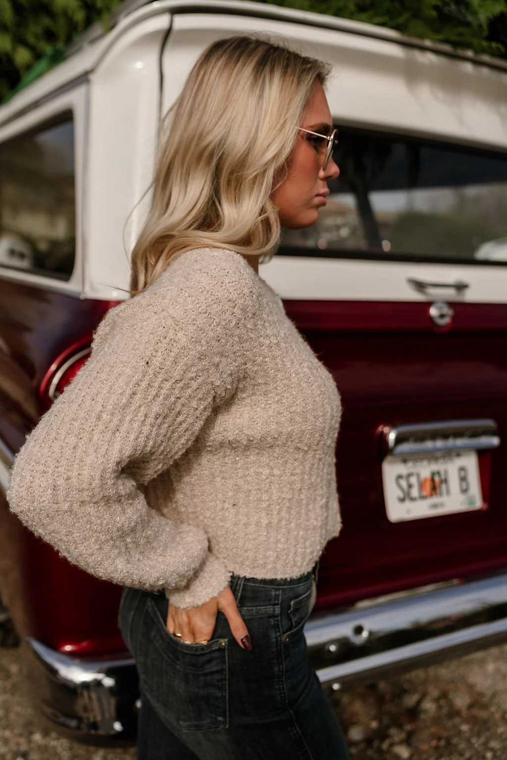 Selah Cream Textured Knit Cardigan - Image 3