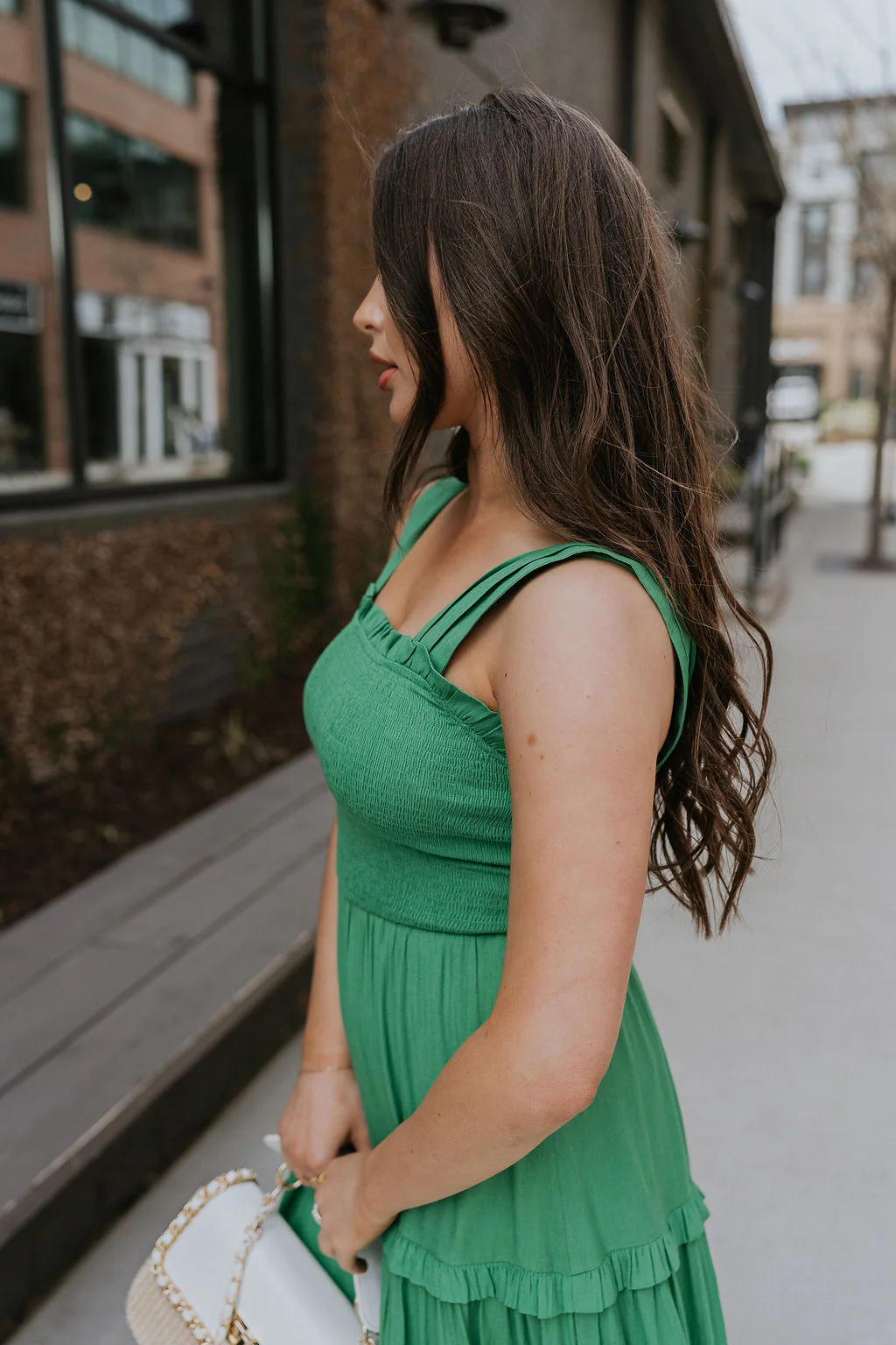 Selah Green Smocked Midi Dress - Image 8