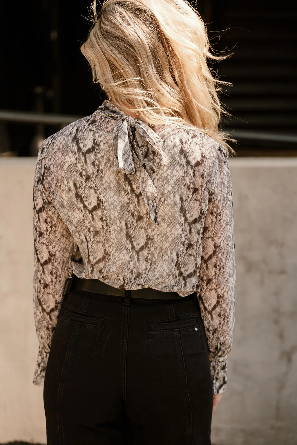 Selene Grey Multi Snake Long Sleeve Top - Image 7