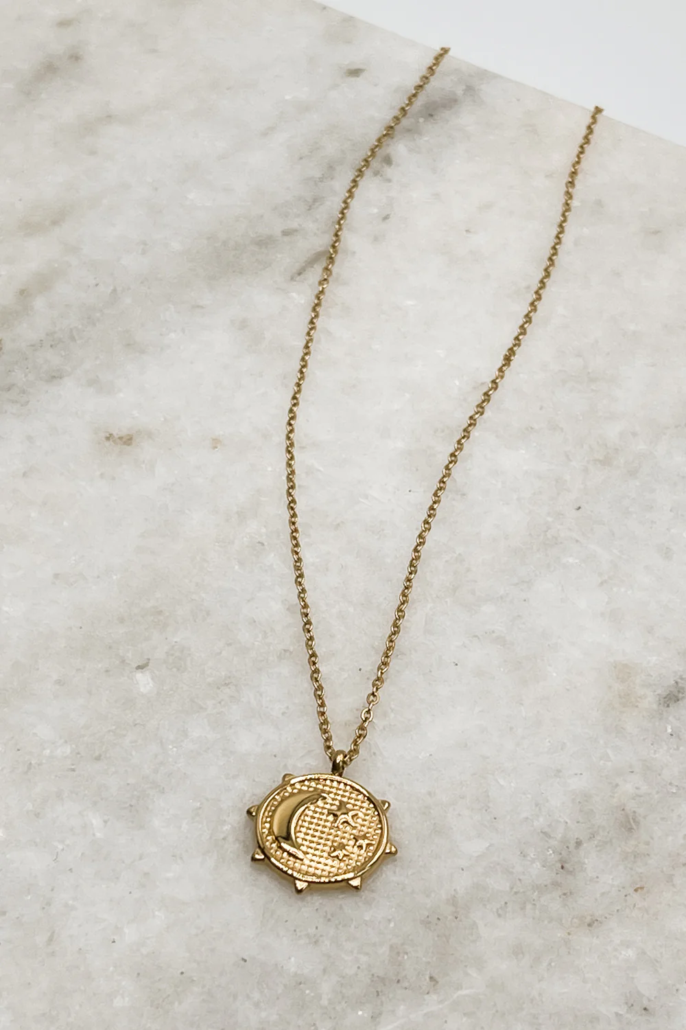 Selene Star and Moon Gold Necklace