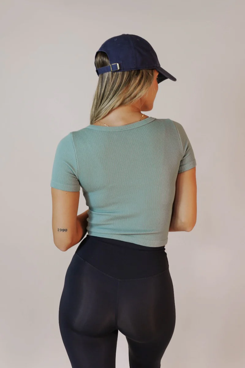 Shae Sage Green One-Size Crop Top - Image 5