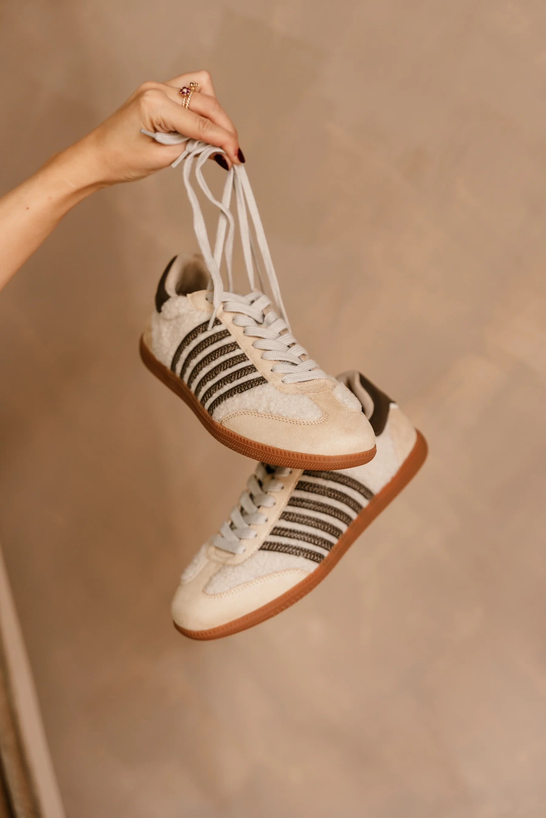 Shu Shop Stevie Beige Shearling Sneaker - Image 2