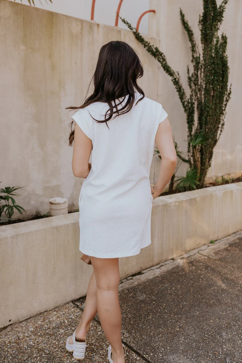 Sienna White Knit Mini Dress - Image 6