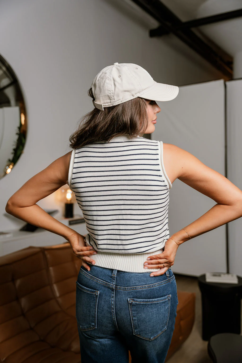 Sierra Cream & Black Stripe Tank - Image 7