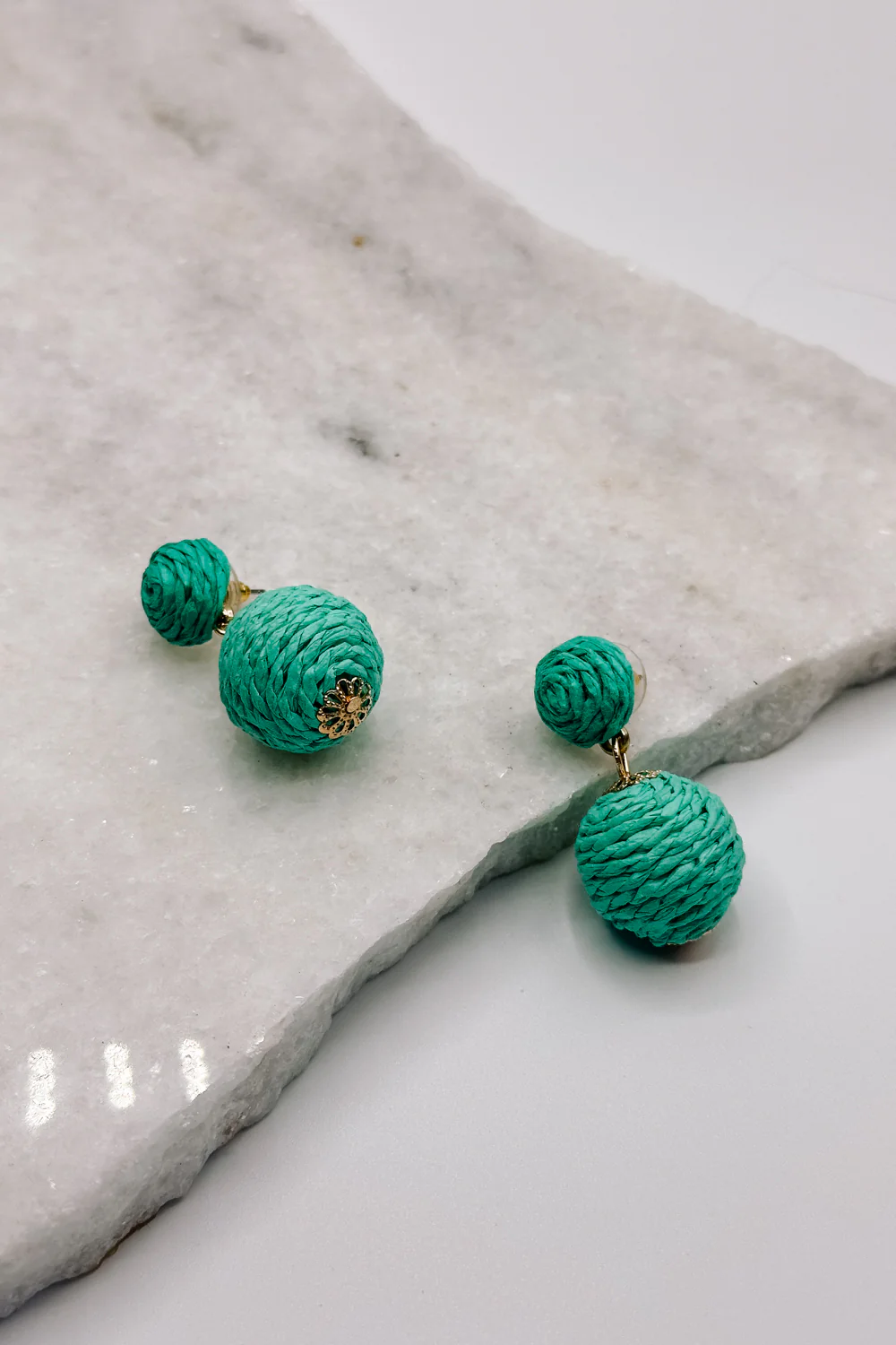 Sierra Green Rattan Dangle Earring - Image 3