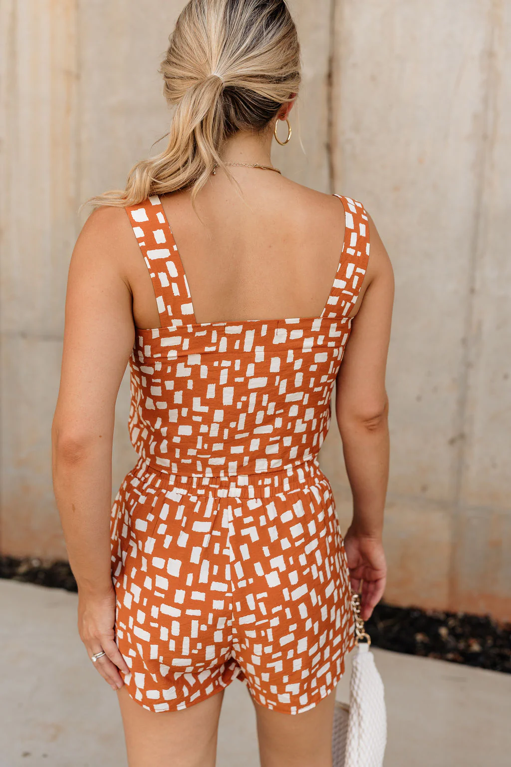 Sierra Orange Printed Cropped Tank - Image 5