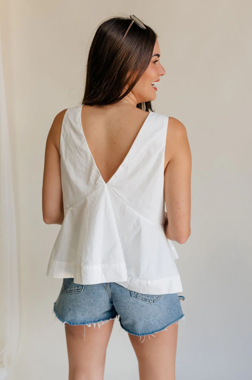 Skylar Off White Peplum Tank - Image 4