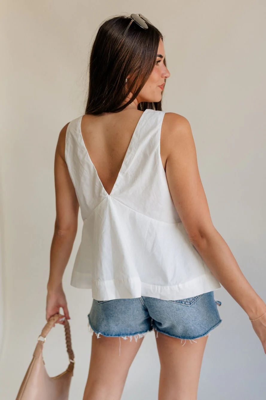 Skylar Off White Peplum Tank - Image 7