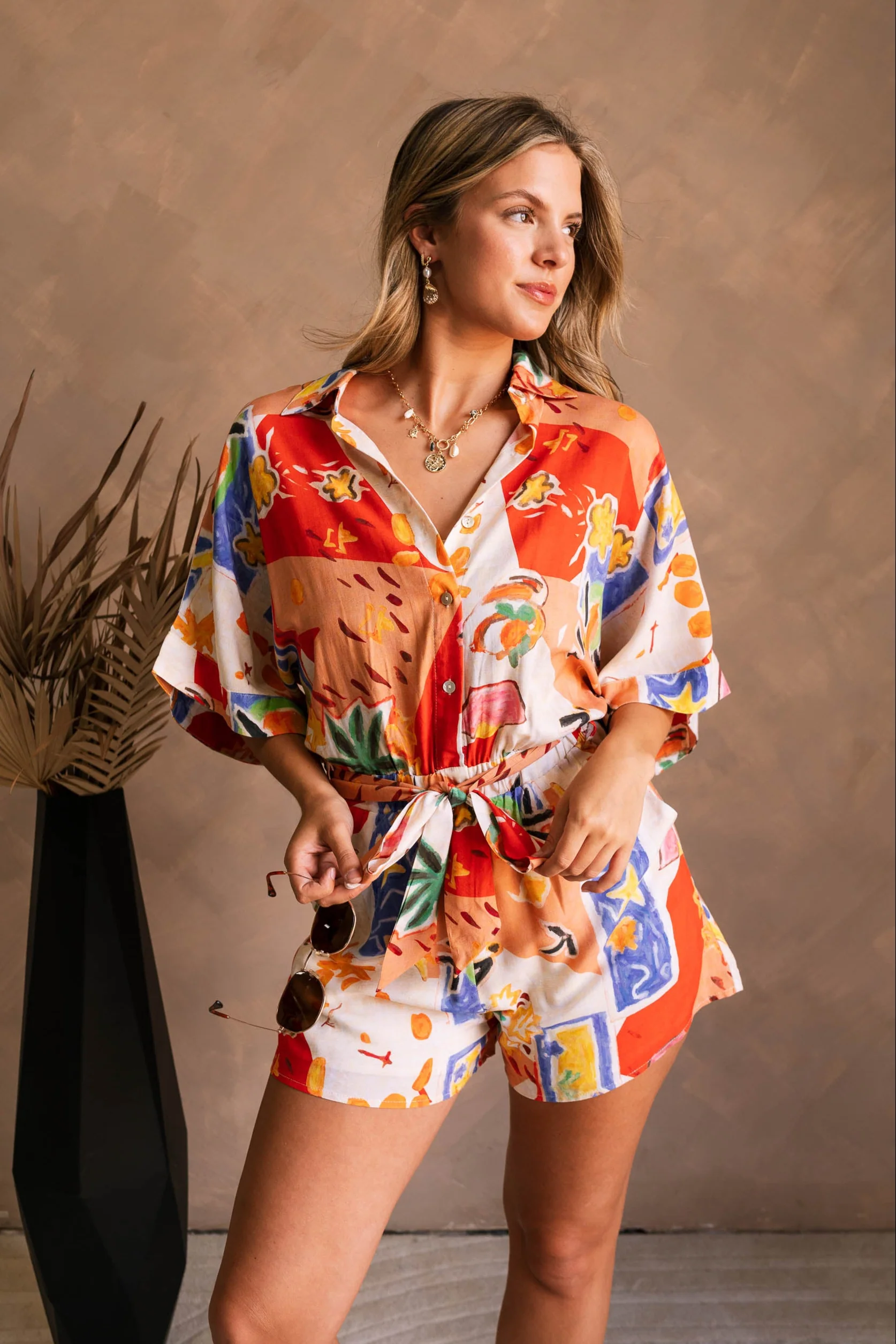 Skyler Resort Multi Tie Waist Romper