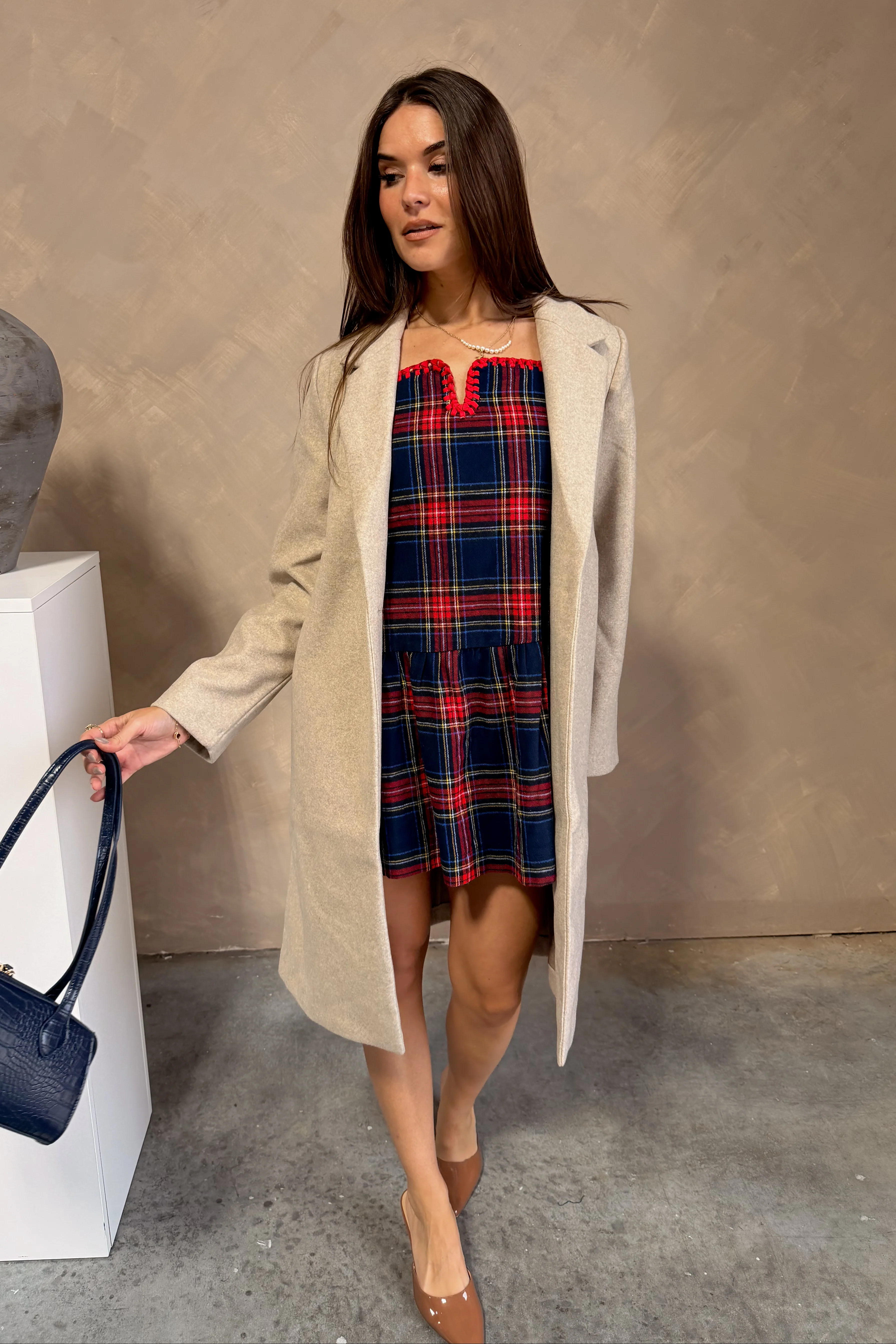 Sloan Oatmeal Collared Midi Coat