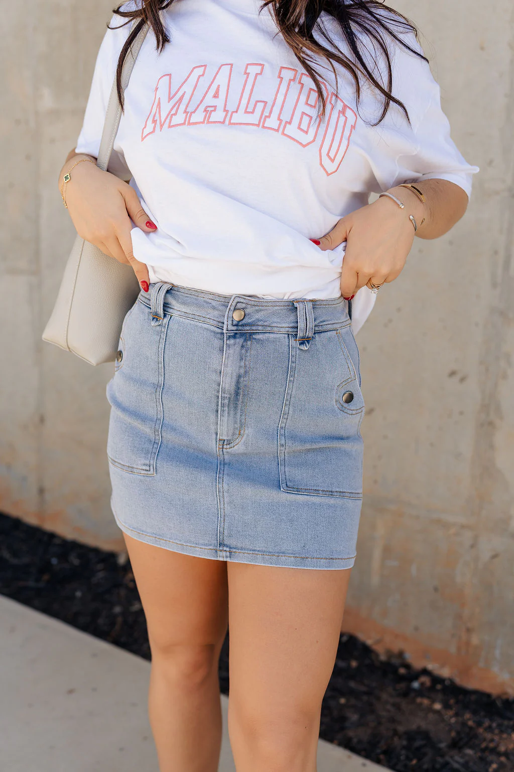 Sloane Light Denim Wash Skirt - Image 3